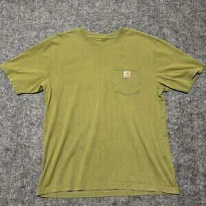 Carhartt Olive Green Pocket T-Shirt Logo Back Size Large Used - Excellent